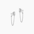 Boucles d'oreille sur Grenoble : Histoire d'Or Boucles D'Oreilles Pendantes Eclat d'Aurore Argent Blanc Oxyde De Zirconium