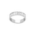 Bague Alliance am&eacute;ricaine en argent platin&eacute; avec oxydes blancs sertis Artemare