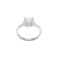Bagues sur Artemare : Bague en argent rhodi&eacute; forme fleur oxyde blanc sertis