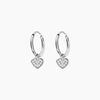 Histoire d'Or Cr&eacute;oles Petit Coeur Argent Blanc Oxyde De Zirconium