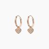 Histoire d'Or Cr&eacute;oles Petit Coeur Argent Rose Oxyde De Zirconium