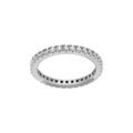 Bague Alliance en argent rhodi&eacute; avec oxydes blancs sertis Artemare