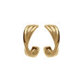 Boucles d'oreille tige en acier dor&eacute; demi cr&eacute;oles 20 mm crois&eacute; triple demi-jonc Artemare