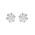 Boucles d'oreille tige en acieracier oxyde blanc 4mm serti 6 griffes Artemare