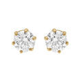 Boucles d'oreille sur Artemare : Boucles d'oreille tige en acier dor&eacute; oavec oxyde blanc 4mm serti 6 griffes
