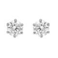 Boucles d'oreille sur Artemare : Boucles d'oreille tige en acier oxyde blanc 6mm serti 6 griffes