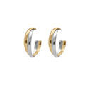 Boucles d'oreille sur Artemare : Cr&eacute;oles en acier dor&eacute; 2 fils bicolore 25mm