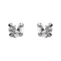 Boucles d'oreille tige en acier chirurgical en oxyde blanc forme coeur 3mm