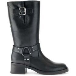Bottines Gabor Bottines en cuir &agrave; talon d&eacute;croch&eacute; Noir