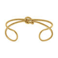 Bracelet en acier dor&eacute; jaune motif noeud - 65mm