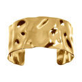 Bracelet rigide en acier dor&eacute; froiss&eacute; - hauteur 30mm