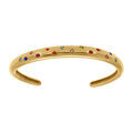 Bracelet jonc en acier dor&eacute; parsem&eacute; d'etoiles d'oxydes multicolore - diam&egrave;tre 57mm