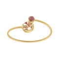 Bracelets sur Artemare : Bracelet Stella Mia en acier dor&eacute; jaune jonc flexible r&eacute;sine blanc rose et violet