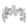 Bracelet rigide en acier ouvert avec fleurs Artemare