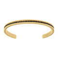 Bracelets sur Artemare : Bracelet homme en acier dor&eacute; rigide avec oxydes noirs