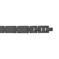 Bracelet en acier PVD noir - 19cm + 2cm r&eacute;glable double fermoir