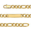 Gourmettes sur Artemare : Gourmette en acier dor&eacute; 1+3 9mm - 21cm