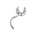 Piercing sur Artemare : Piercing de nez en acier demi lune avec oxydes blancs