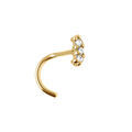 Piercing de nez en acier dor&eacute; avec oxydes blancs sertis