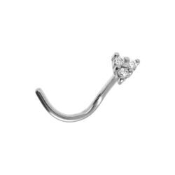 Piercing de nez en acier triangle blanc