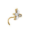 Piercing de nez en acier dor&eacute; fleur oxydes blancs Artemare