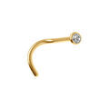 Piercing de nez en acier dor&eacute; oxyde blanc clos