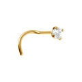 Piercing de nez en acier dor&eacute; oyde blanc solitaire Artemare