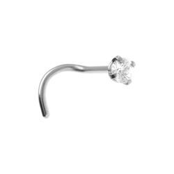 Piercing de nez en acier oxyde blanc solitaire