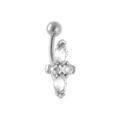 Piercing de nombril en acier croix d'oxydes blancs