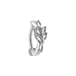 Piercing de nombril en acier feuillage
