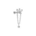 Piercing d'oreille en acier helix avec oxydes blancs