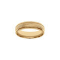 Alliances sur Artemare : Anneau en acier dor&eacute; stri&eacute;e 6mm