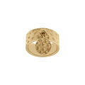 Bagues sur Artemare : Bague en acier dor&eacute; pampille martel&eacute;e