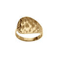 Bague en acier dor&eacute; martel&eacute;e