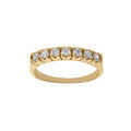 Bague en acier dor&eacute; avec rail d'oxydes blancs sertis Artemare