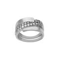 Bague en acier avec oxydes blancs sertis Artemare
