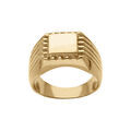 Chevali&egrave;res sur Artemare : Chevaliere en acier dor&eacute; plateau carr&eacute; 10x10mm