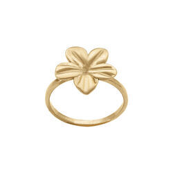 Bague en acier dor&eacute; fleur 16mm