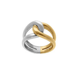 Bague en acier bicolore entrelac&eacute;e