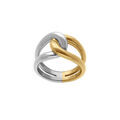 Bague en acier bicolore entrelac&eacute;e