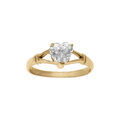 Bagues sur Artemare : Bague en acier dor&eacute; avec oxyde blanc en forme de coeur