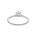 Bague en acier avec solitaire oxyde blanc 4,5mm serti 6 griffes