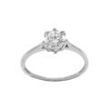 Bague en acier solitaire oxyde blanc 6mm serti 6 griffes