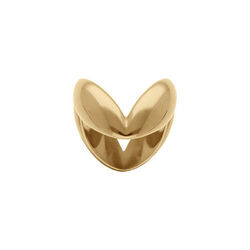 Bague en acier dor&eacute; forme V