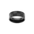 Bague en acier PVD noir ruban 8mm motif damier Artemare