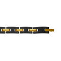 Bracelets sur Artemare : Bracelet en acier PVD noir mat et dor&eacute; jaune - 21cm r&eacute;glable