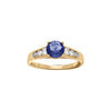 Bague en vermeil grand diam&egrave;tre oxyde bleu serti 4 griffeset sertissage d'oxydes blancs sur 1/2 anneau