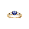 Bague en vermeil grand diam&egrave;tre oxyde bleu serti 4 griffeset sertissage d'oxydes blancs sur 1/2 anneau Artemare
