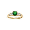 Bague en vermeil avec oxyde vert et oxydes blancs sertis Artemare