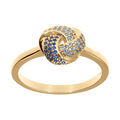 Bague en vermeil 3 rubans de d&eacute;grad&eacute; d'oxydes bleus Artemare